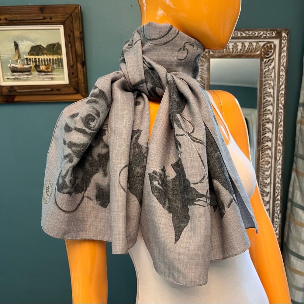 MANTERO COLLECTION VIII Long Floral Wool Scarf